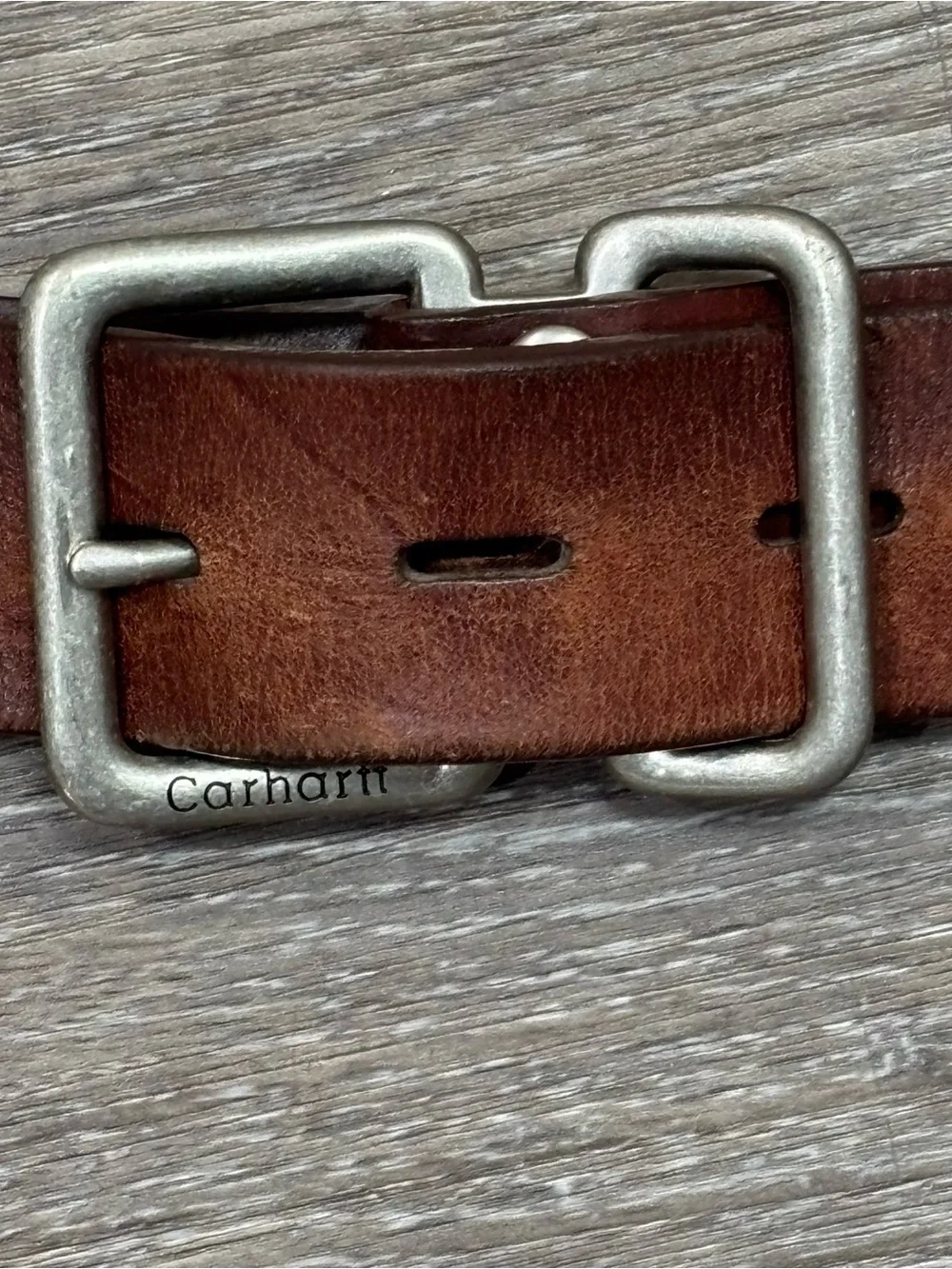 Carhartt A235 Vintage Brown Leather Belt – Genuine Cowhide Leather Size 38